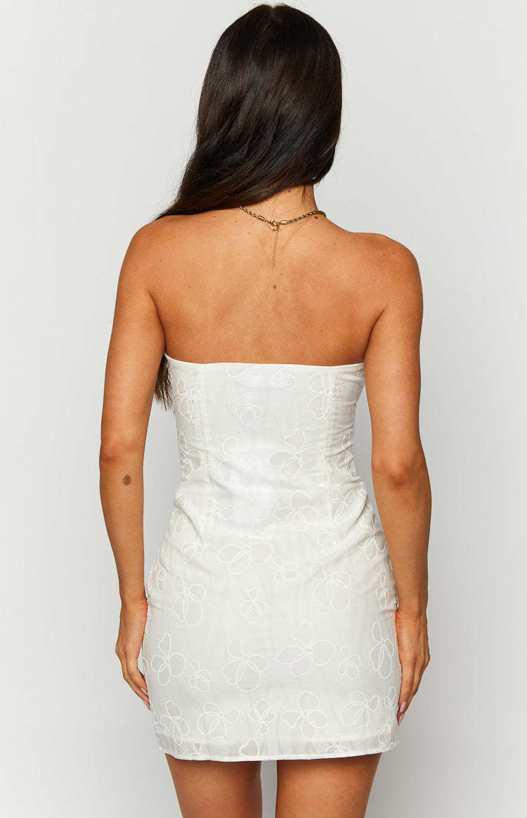 Kendra White Strapless Mini Dress-Vavasi.All Rights Reserved.