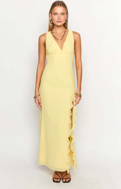 Kris Yellow Maxi Dress-Vavasi.All Rights Reserved.
