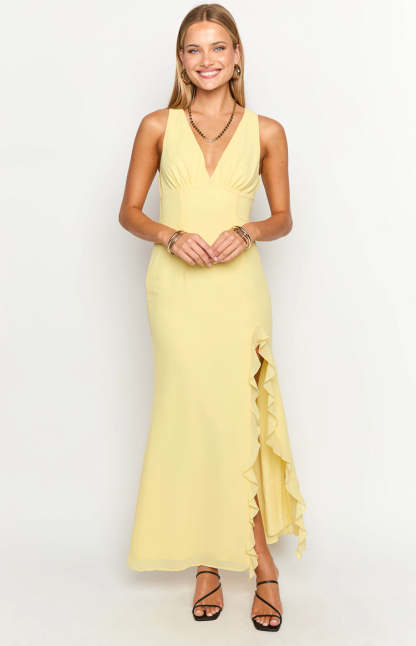 Kris Yellow Maxi Dress-Vavasi.All Rights Reserved.