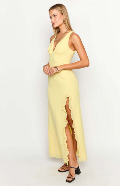 Kris Yellow Maxi Dress-Vavasi.All Rights Reserved.