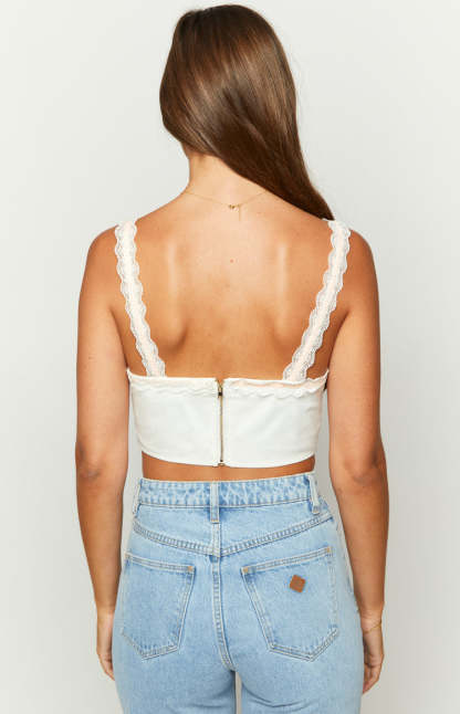 Kristin White Corset Top-Vavasi.All Rights Reserved.