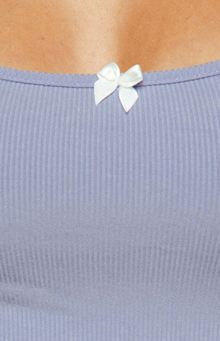 Kya Blue White Bow Mini Dress-Vavasi.All Rights Reserved.