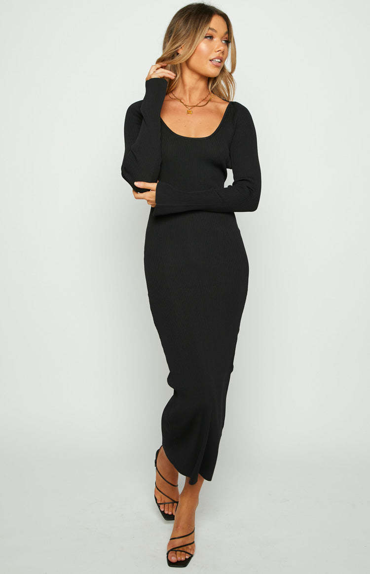 Kylie Black Maxi Dress-Vavasi.All Rights Reserved.