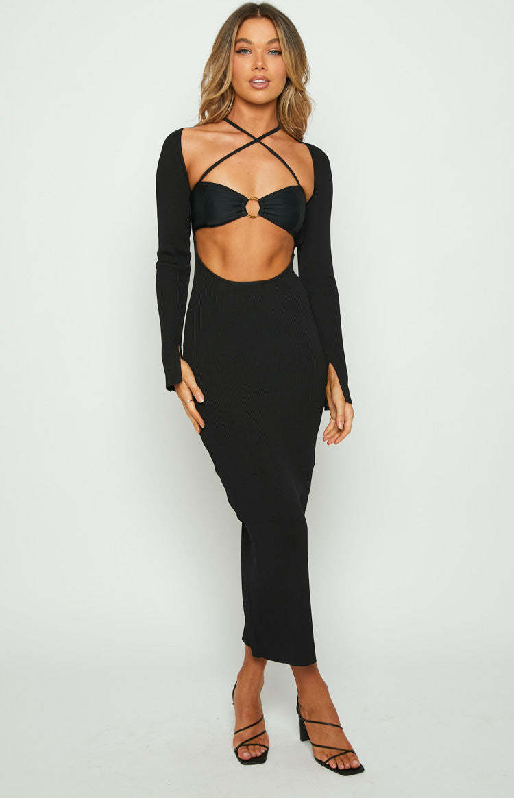 Kylie Black Maxi Dress-Vavasi.All Rights Reserved.