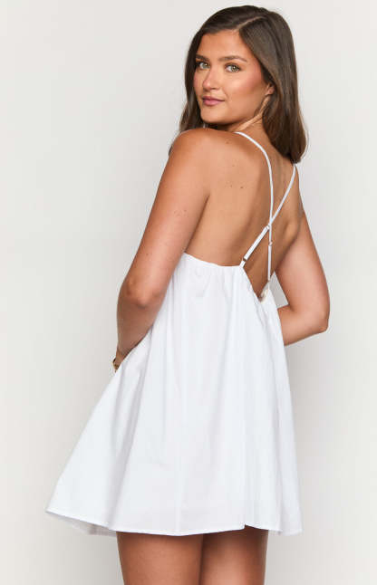 Lulu White Mini Dress-Vavasi.All Rights Reserved.