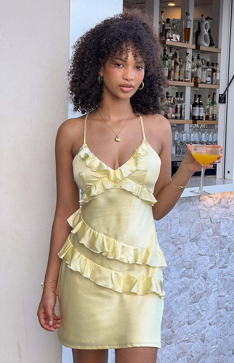 Lydia Yellow Mini Dress-Vavasi.All Rights Reserved.