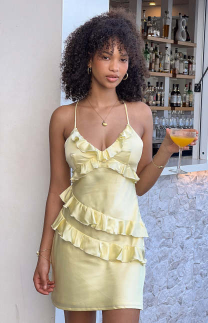 Lydia Yellow Mini Dress-Vavasi.All Rights Reserved.
