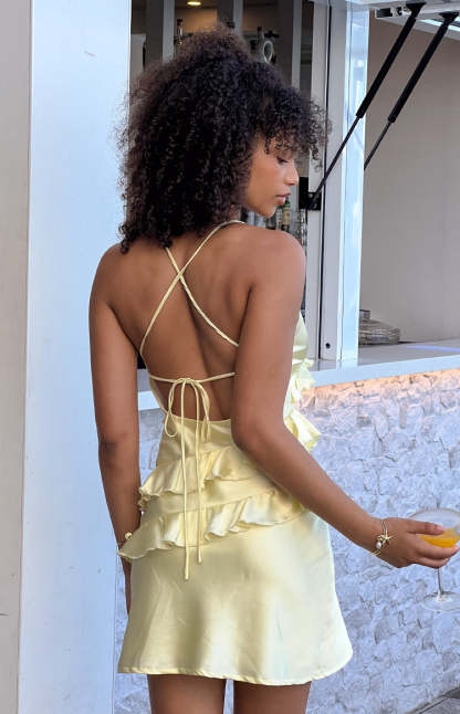 Lydia Yellow Mini Dress-Vavasi.All Rights Reserved.