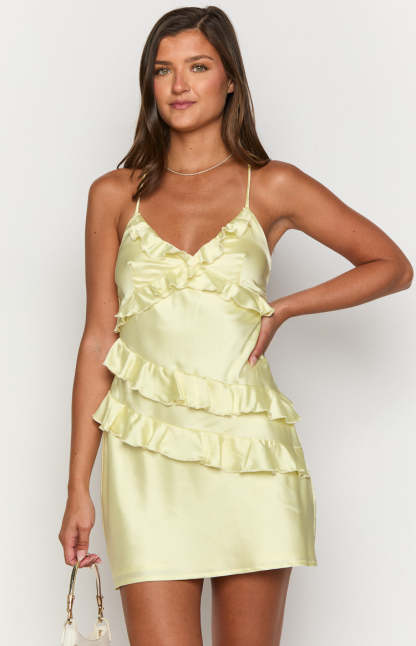 Lydia Yellow Mini Dress-Vavasi.All Rights Reserved.