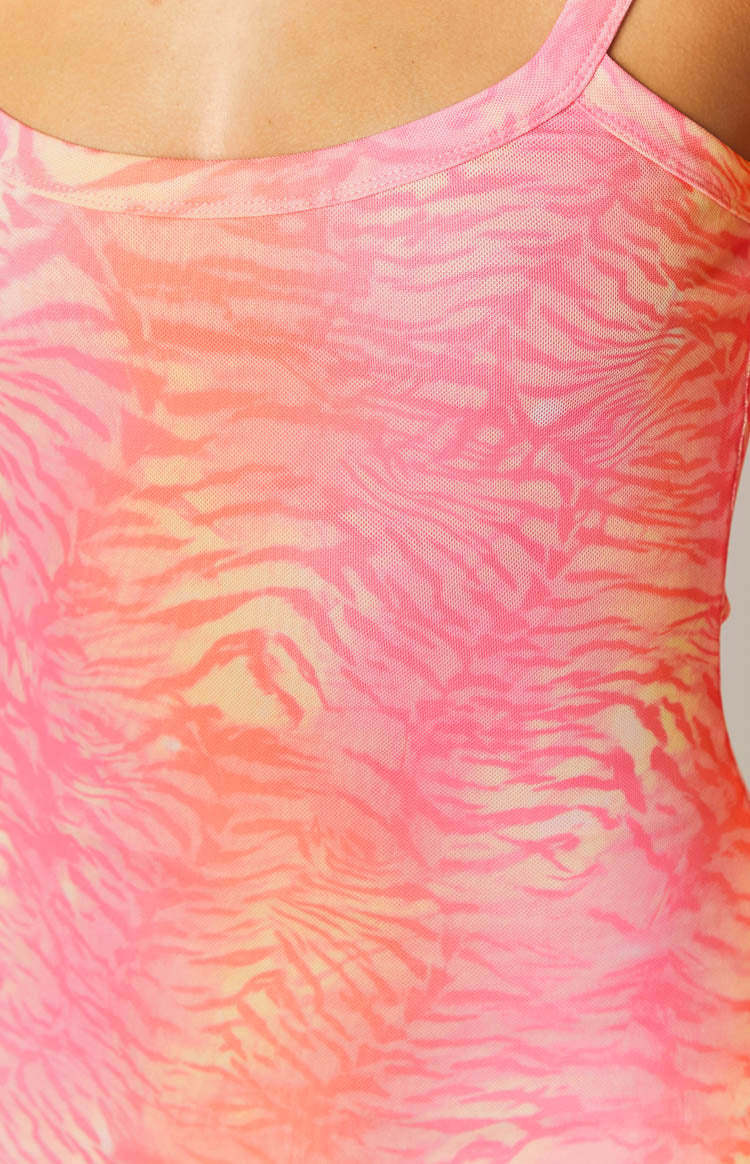 Lana Pink Sunset Tiger Print Mini Dress-Vavasi.All Rights Reserved.