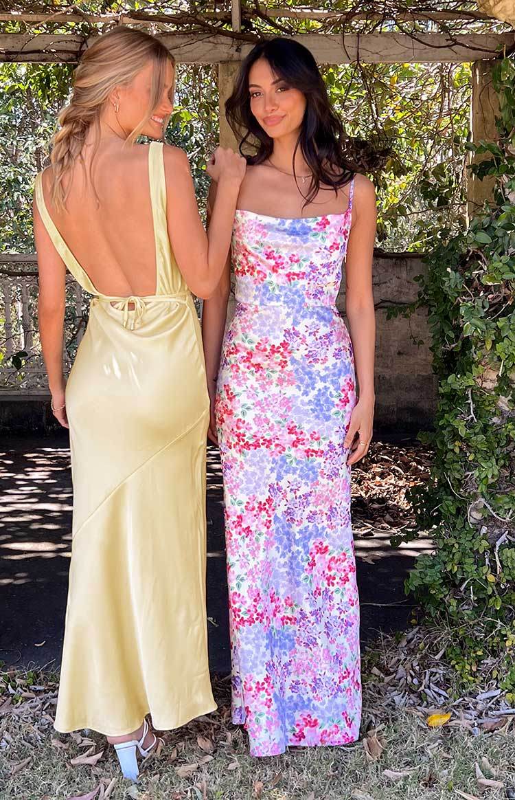 Laufry Yellow Floral Print Maxi Dress-Vavasi.All Rights Reserved.