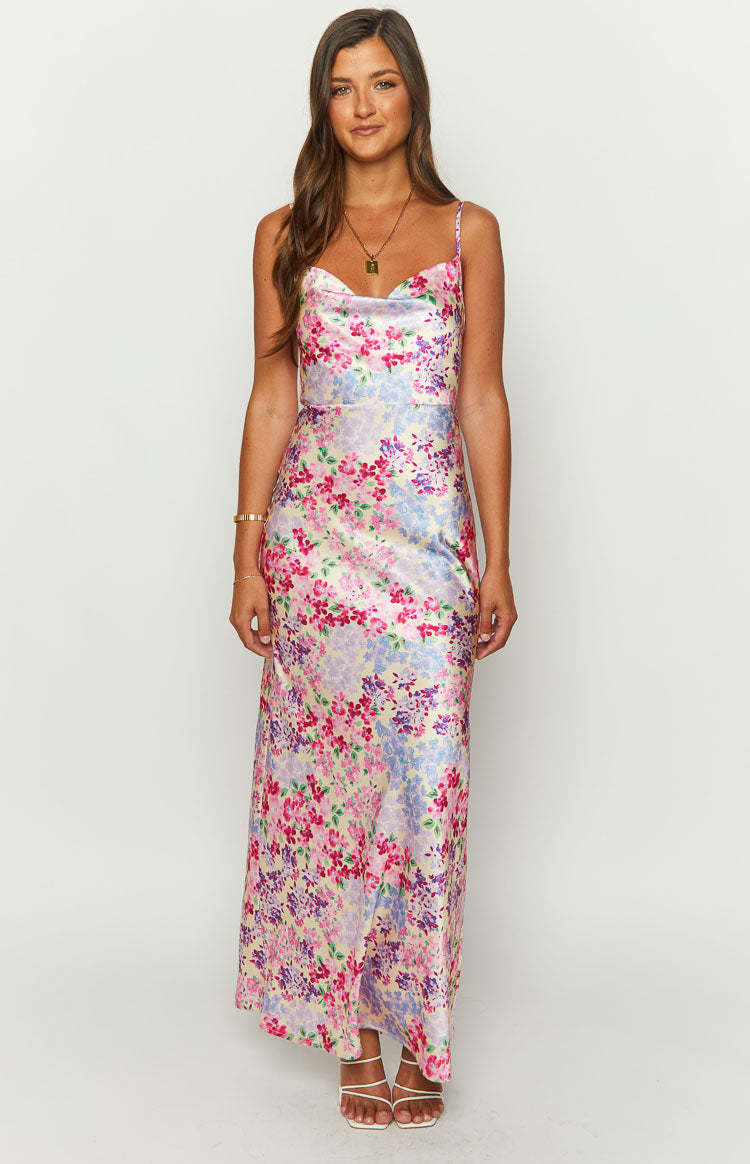 Laufry Yellow Floral Print Maxi Dress-Vavasi.All Rights Reserved.
