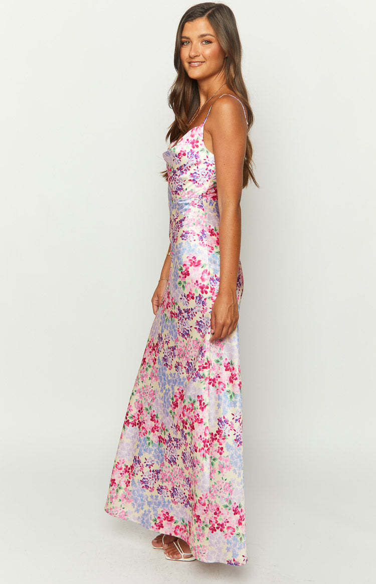 Laufry Yellow Floral Print Maxi Dress-Vavasi.All Rights Reserved.