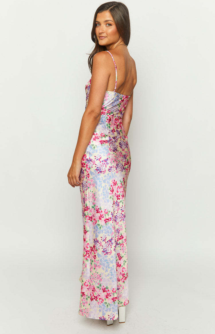 Laufry Yellow Floral Print Maxi Dress-Vavasi.All Rights Reserved.