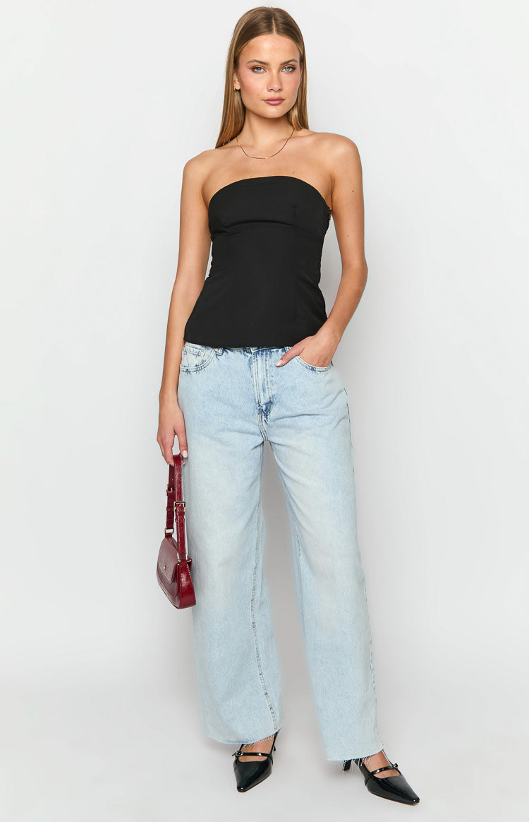 Layi Black Strapless Top-Vavasi.All Rights Reserved.