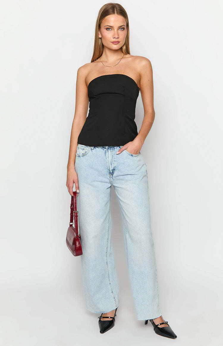 Layi Black Strapless Top-Vavasi.All Rights Reserved.