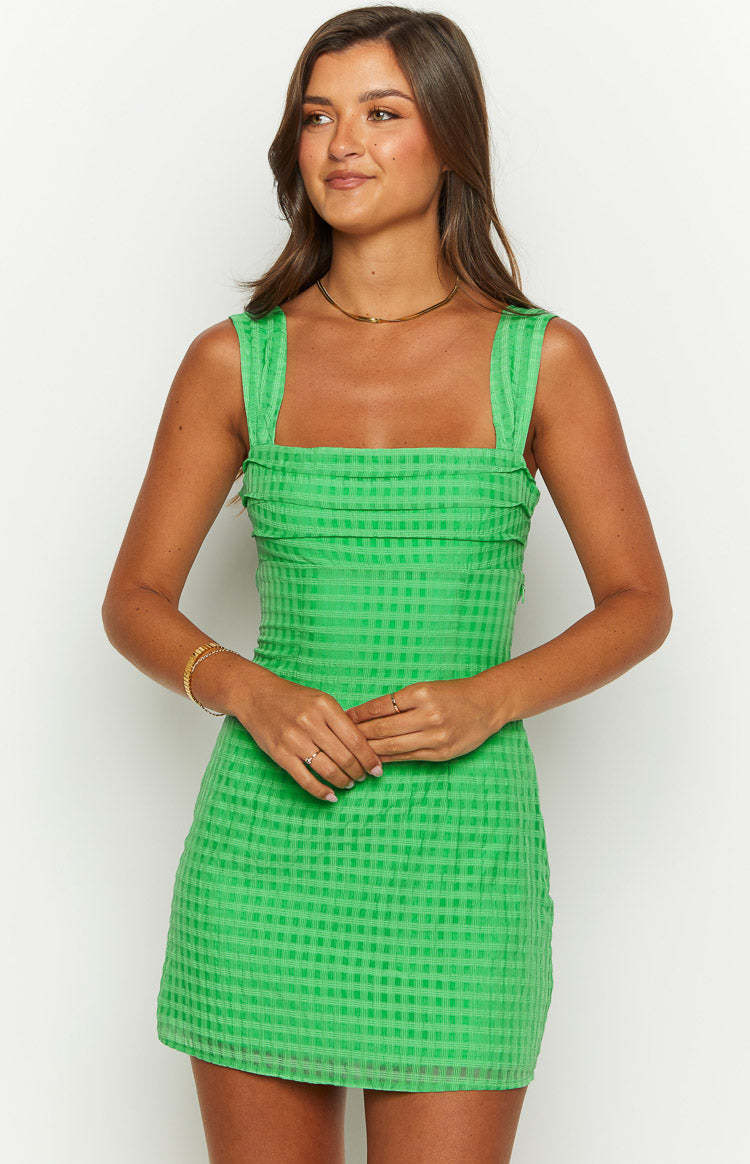 Layla Green Tie Back Mini Dress-Vavasi.All Rights Reserved.