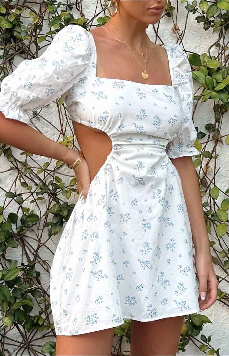 Leana White Floral Mini Dress-Vavasi.All Rights Reserved.