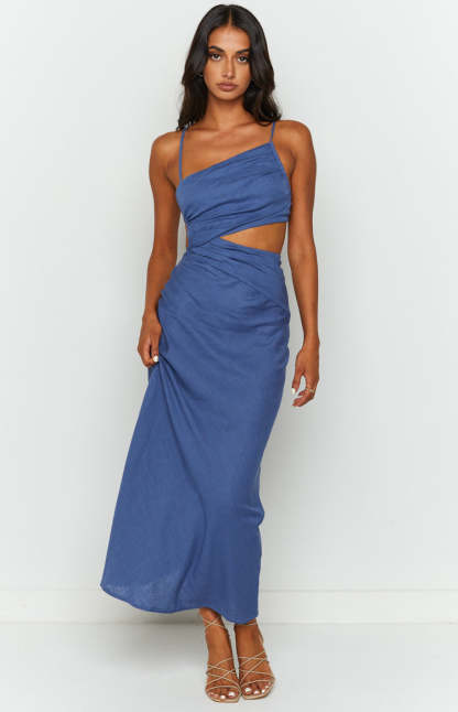 Lene Blue Maxi Dress-Vavasi.All Rights Reserved.