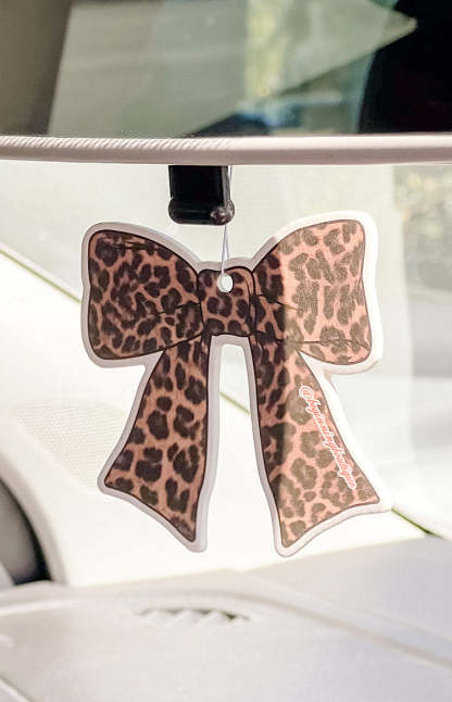 Leopard Print Bow Air Freshener-Vavasi.All Rights Reserved.