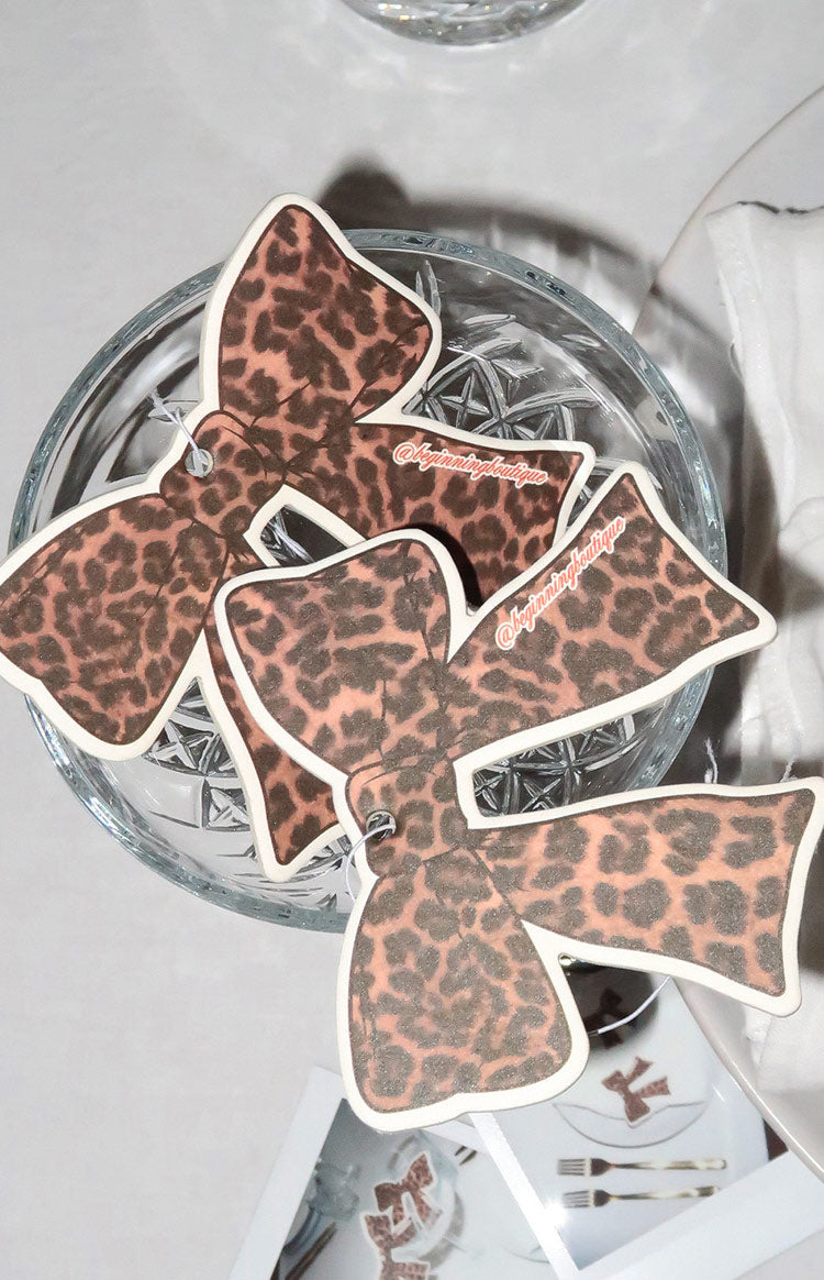 Leopard Print Bow Air Freshener-Vavasi.All Rights Reserved.