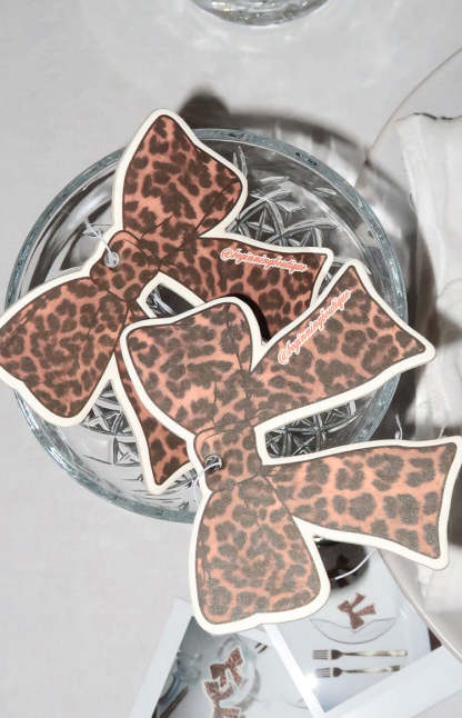 Leopard Print Bow Air Freshener-Vavasi.All Rights Reserved.