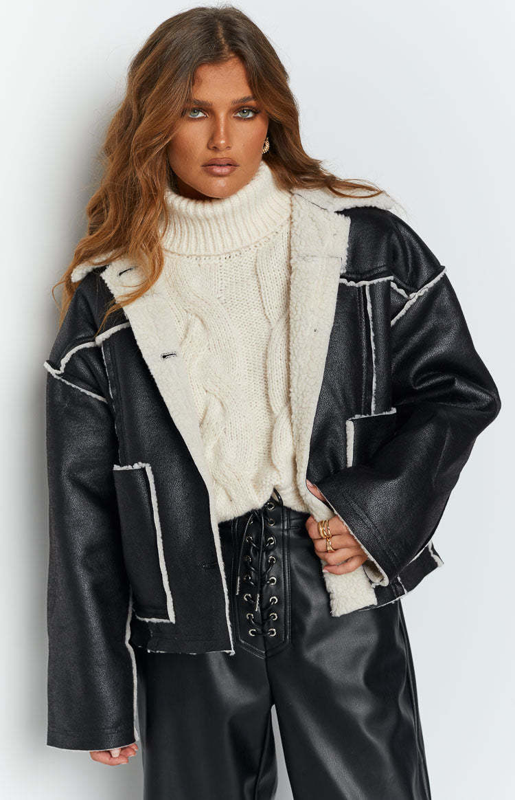 Lewis Black Fur Detail Jacket-Vavasi.All Rights Reserved.