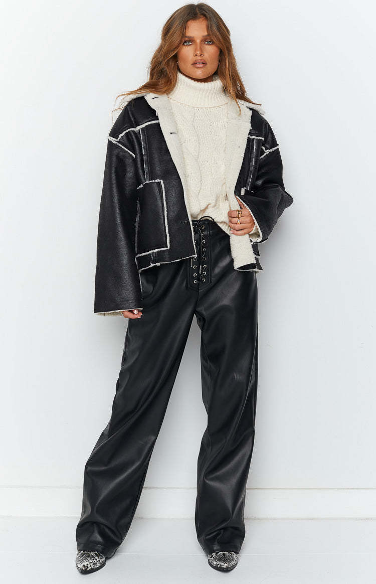 Lewis Black Fur Detail Jacket-Vavasi.All Rights Reserved.