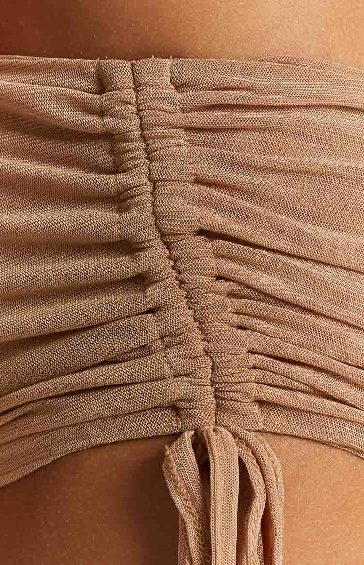 Lexi Tan Mesh Strapless Top-Vavasi.All Rights Reserved.
