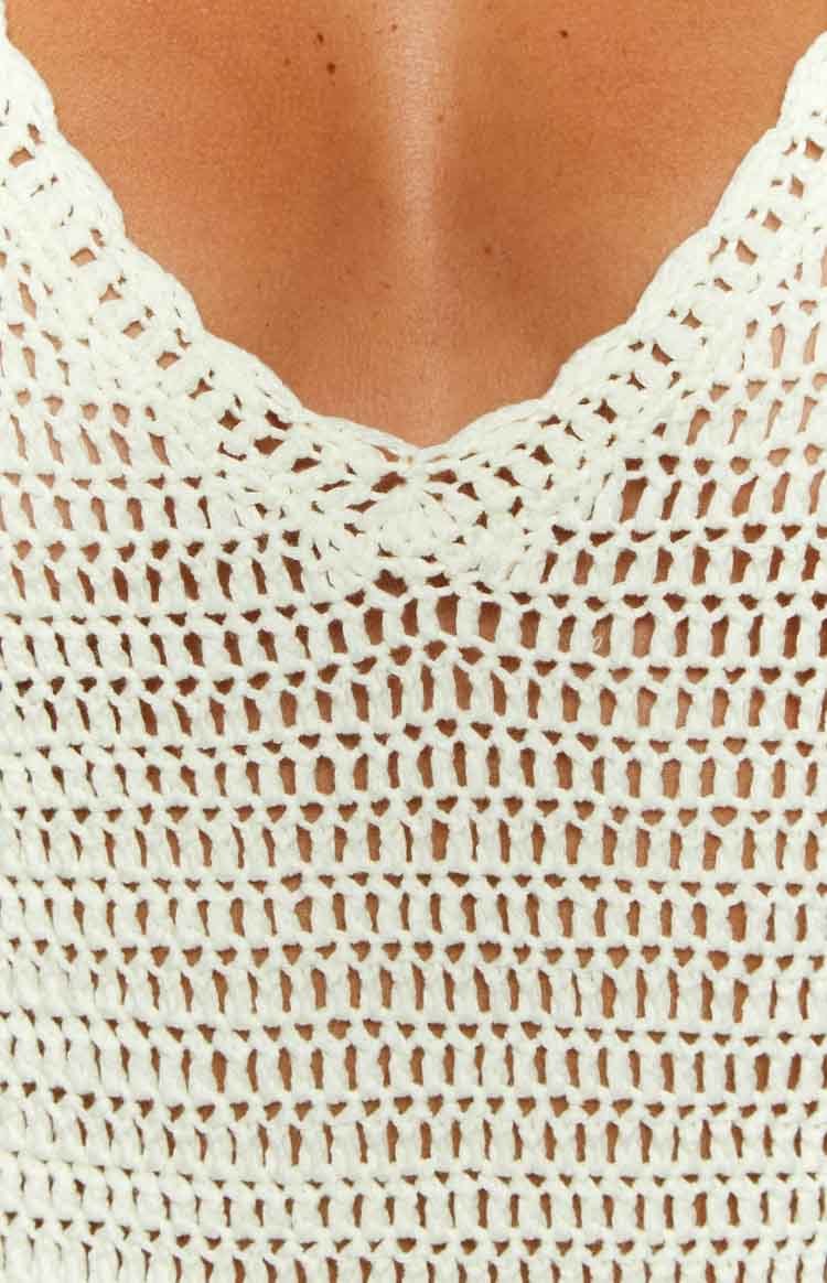 Li White Crochet Long Sleeve Mini Dress-Vavasi.All Rights Reserved.