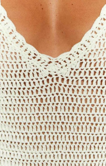 Li White Crochet Long Sleeve Mini Dress-Vavasi.All Rights Reserved.