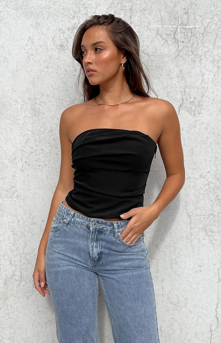 Like That Black Strapless Top-Vavasi.All Rights Reserved.