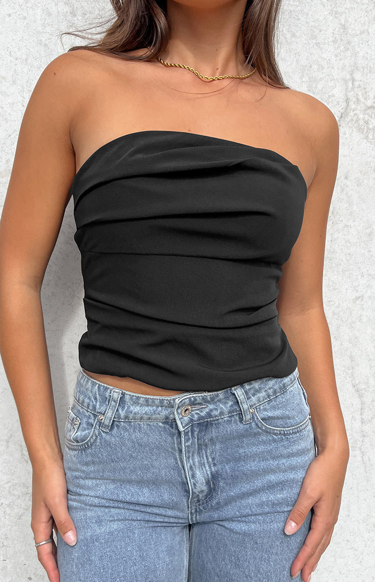 Like That Black Strapless Top-Vavasi.All Rights Reserved.