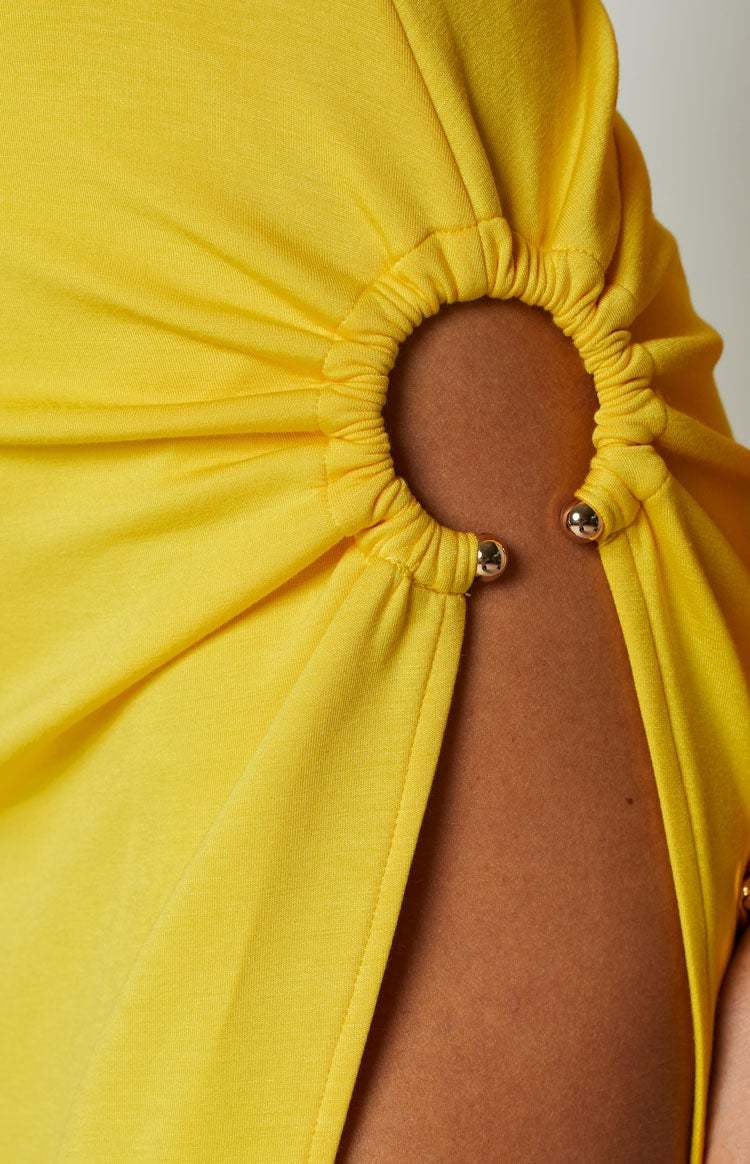Lila Yellow Midi Dress-Vavasi.All Rights Reserved.