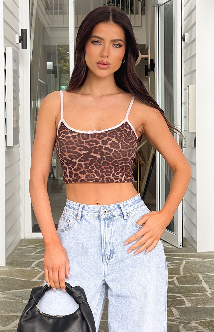 Lilu Leopard Cami Crop Top-Vavasi.All Rights Reserved.