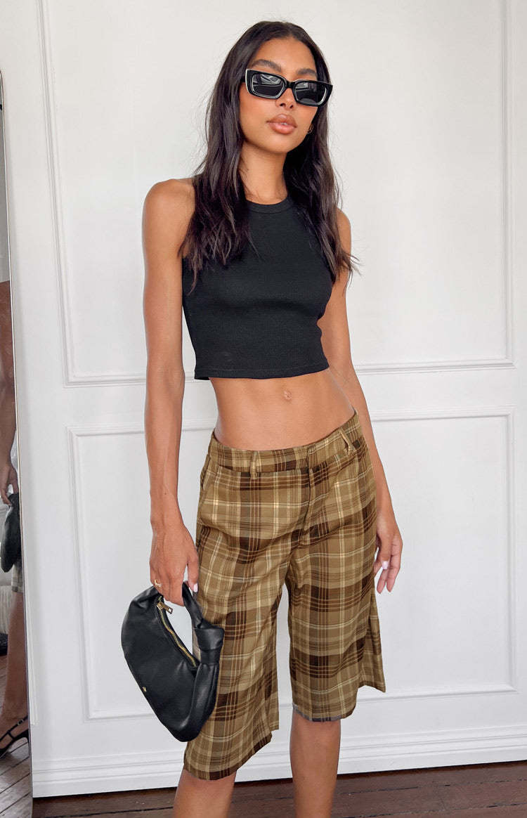 Lioness Kurt Chocolate Check Culottes-Vavasi.All Rights Reserved.