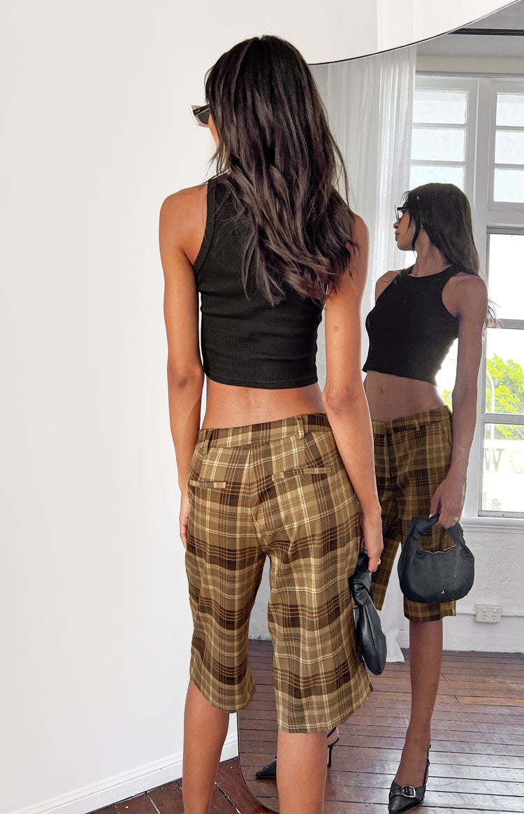 Lioness Kurt Chocolate Check Culottes-Vavasi.All Rights Reserved.