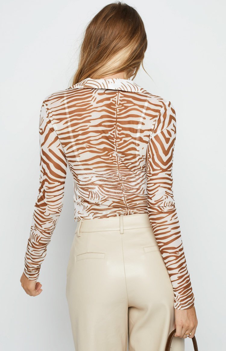 Lioness Collins Mesh Top Brown-Vavasi.All Rights Reserved.