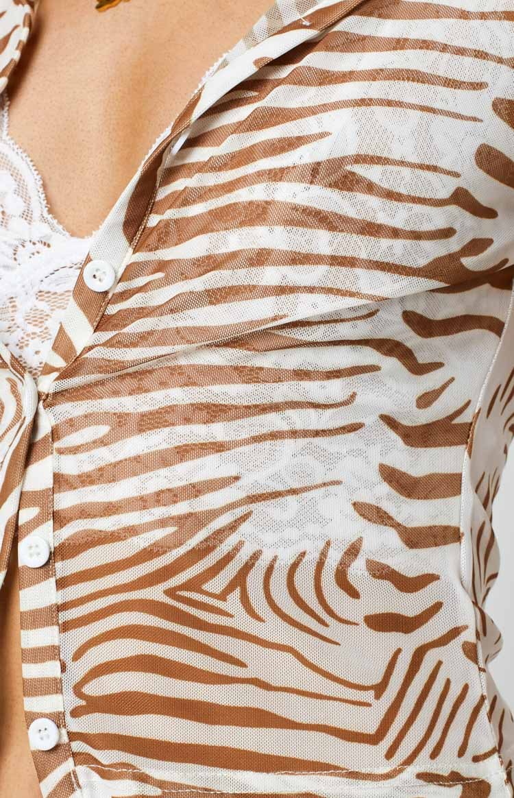 Lioness Collins Mesh Top Brown-Vavasi.All Rights Reserved.