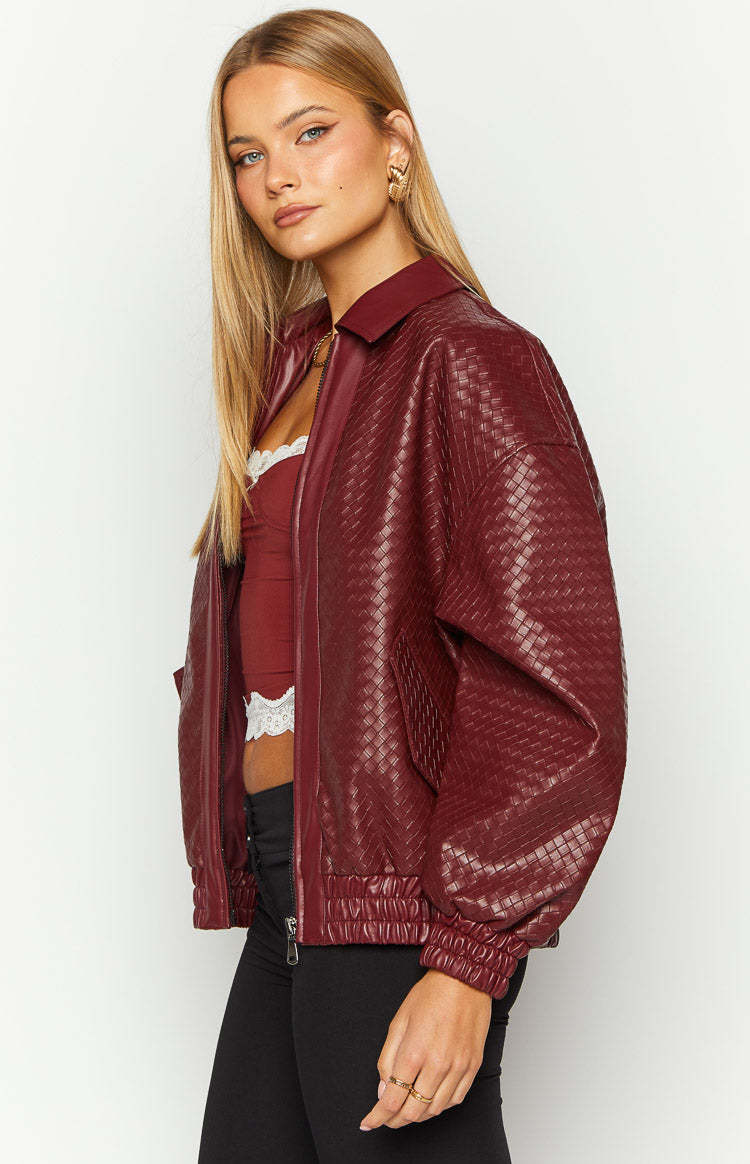 Lioness Kenny Burgundy Bomber Jacket-Vavasi.All Rights Reserved.