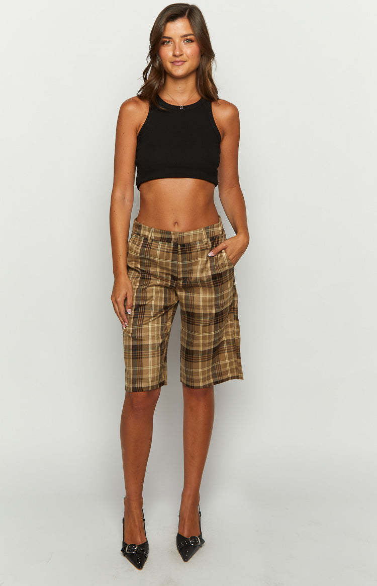 Lioness Kurt Chocolate Check Culottes-Vavasi.All Rights Reserved.