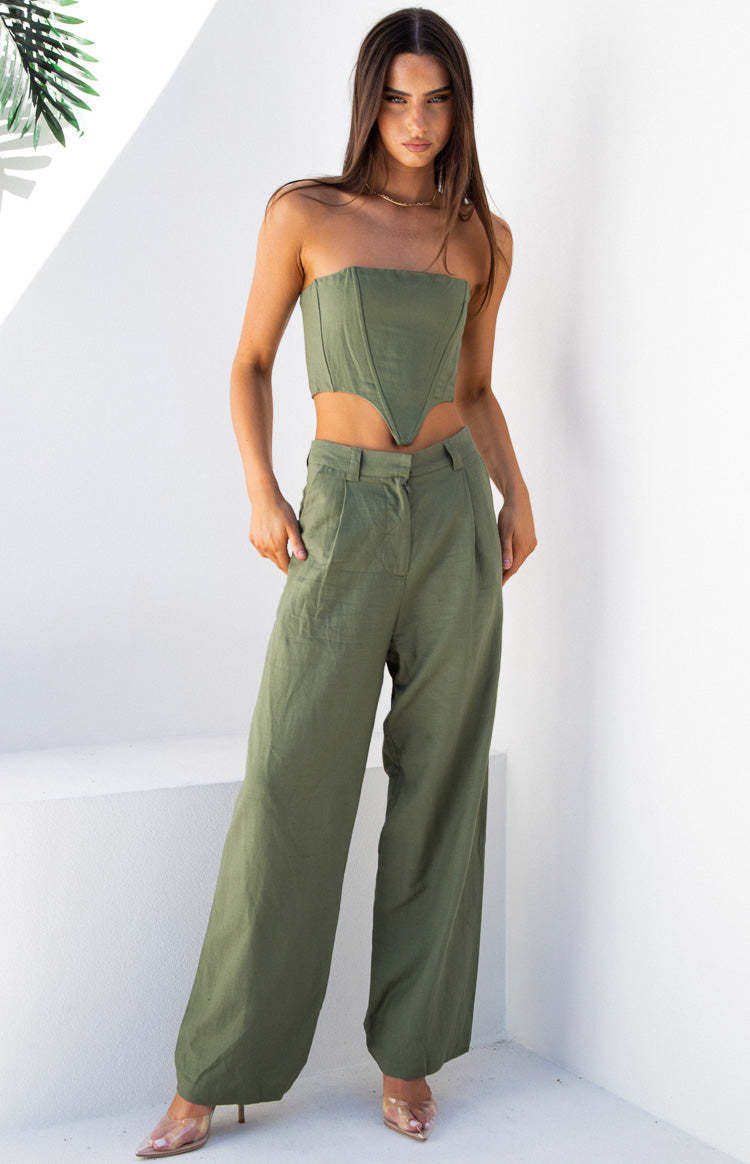 Lioness La Quinta Khaki Tube Top-Vavasi.All Rights Reserved.