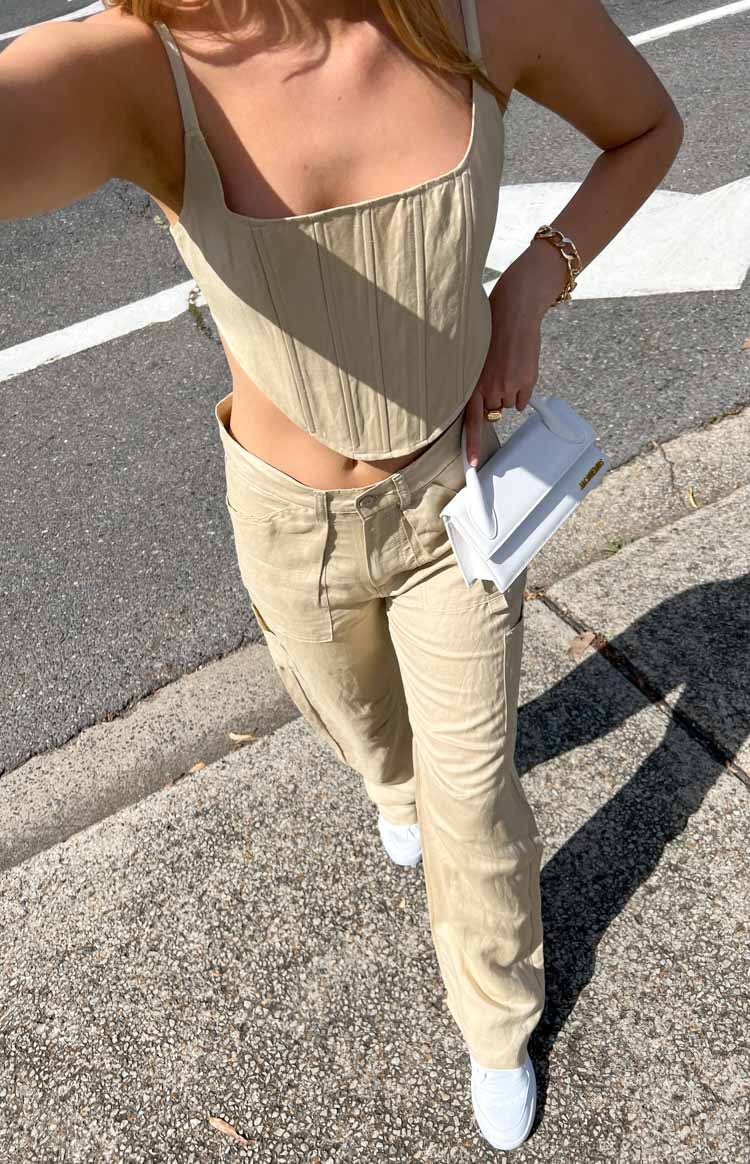 Lioness Miami Vice Wheat Linen Pant-Vavasi.All Rights Reserved.