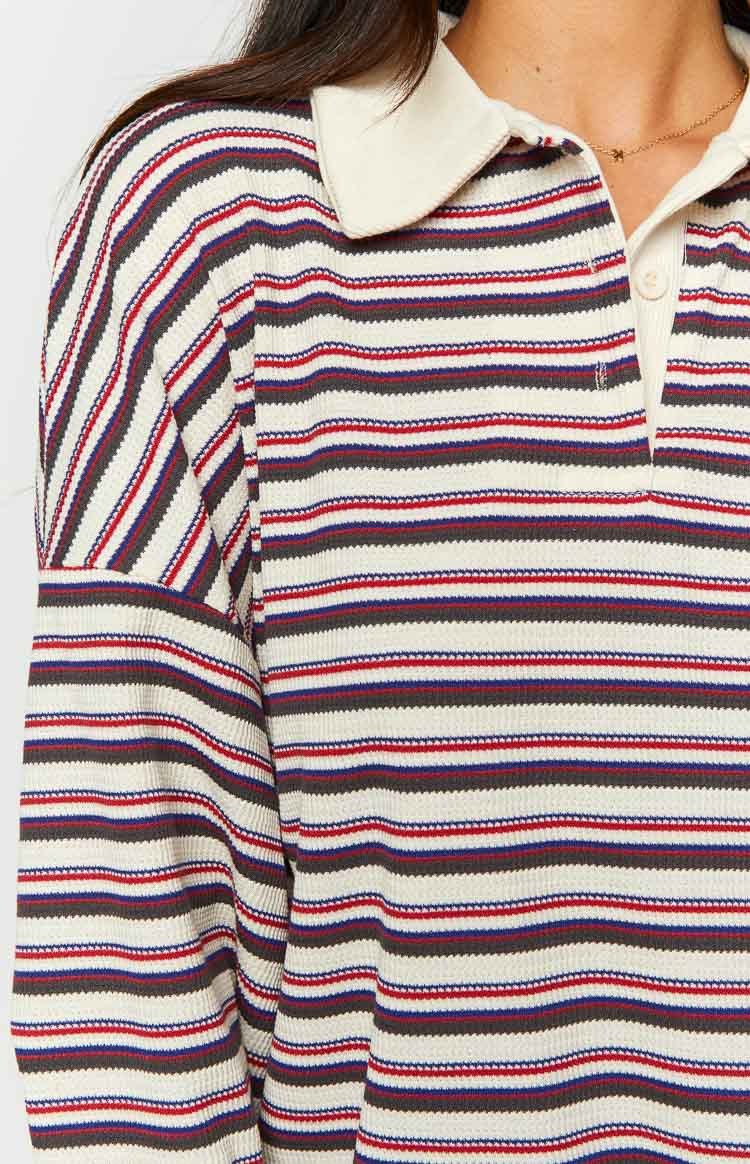 Lioness Porcelain Multi Striped Rugby Jersey-Vavasi.All Rights Reserved.