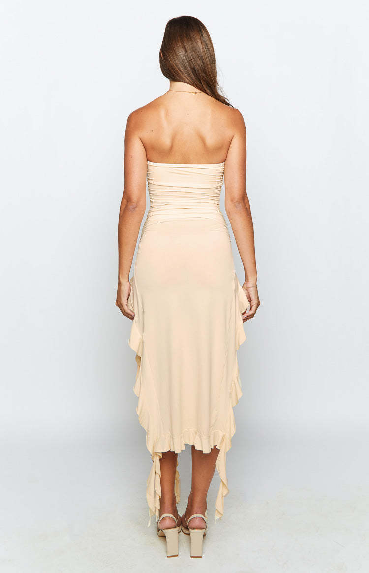 Lioness Rendezvous Canary Strapless Midi Dress-Vavasi.All Rights Reserved.