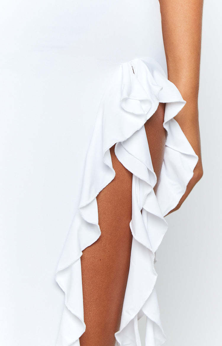 Lioness Rendezvous White Strapless Midi Dress-Vavasi.All Rights Reserved.