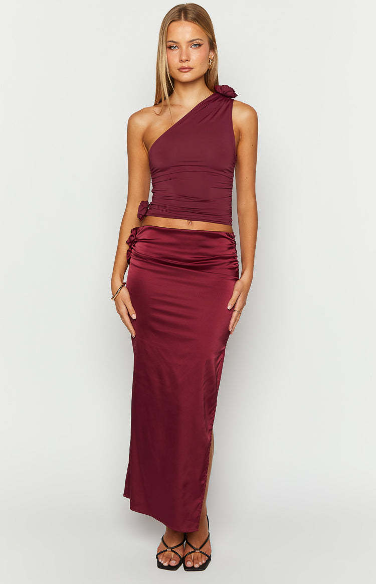 Lioness Soul Mate Burgundy Maxi Skirt-Vavasi.All Rights Reserved.