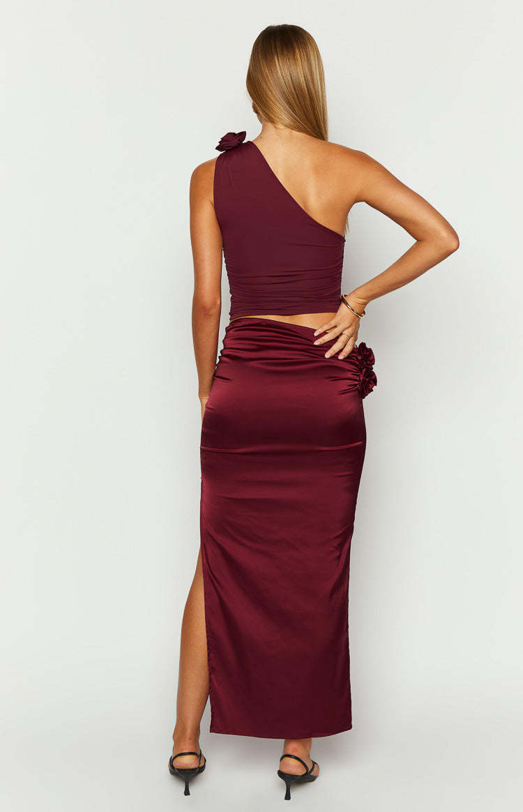 Lioness Soul Mate Burgundy Maxi Skirt-Vavasi.All Rights Reserved.