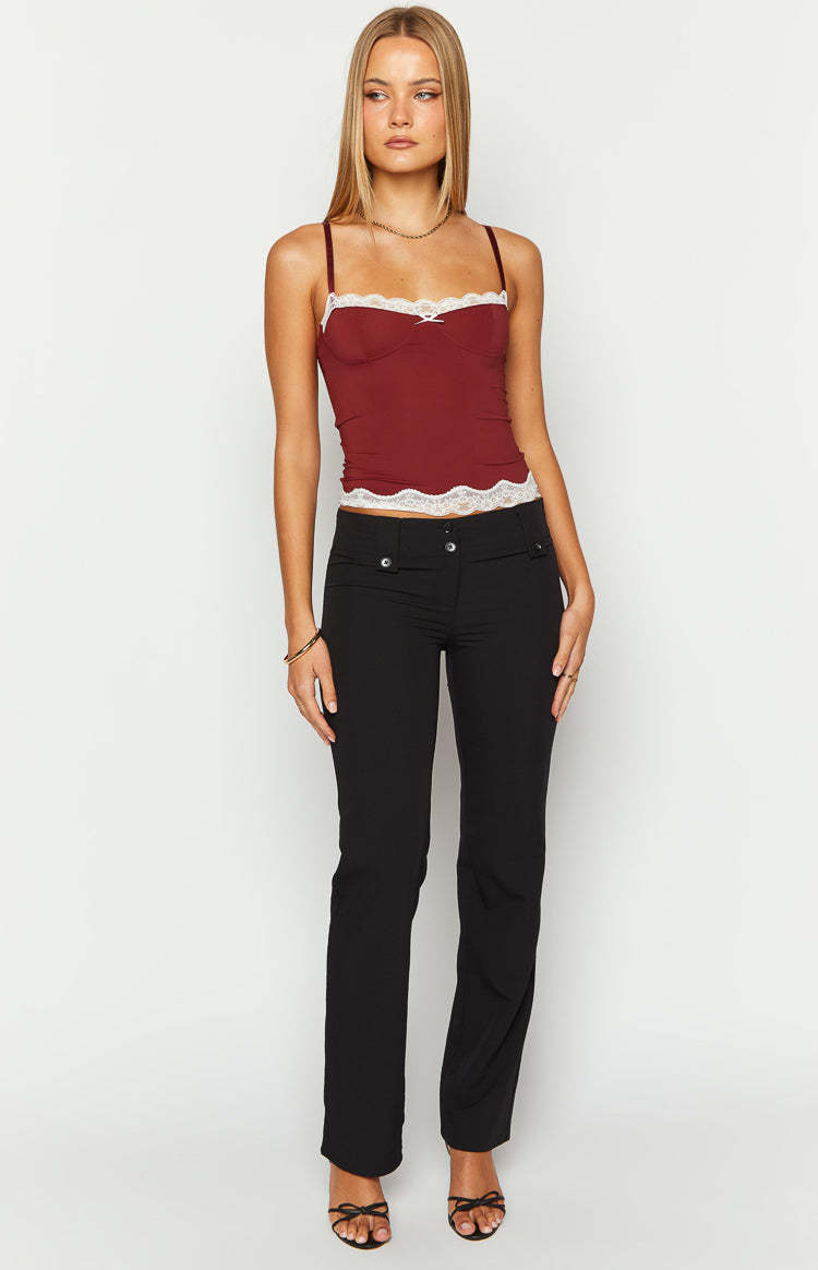 Lioness Top Model Burgundy Cami-Vavasi.All Rights Reserved.