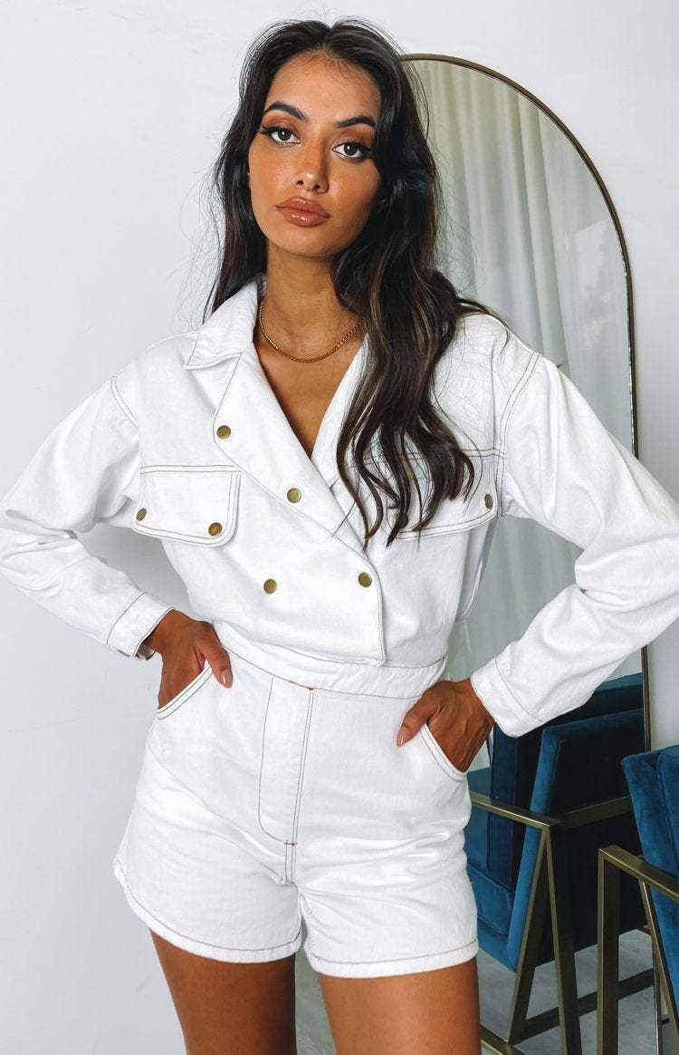Lizzo Denim Jumpsuit Cream-Vavasi.All Rights Reserved.
